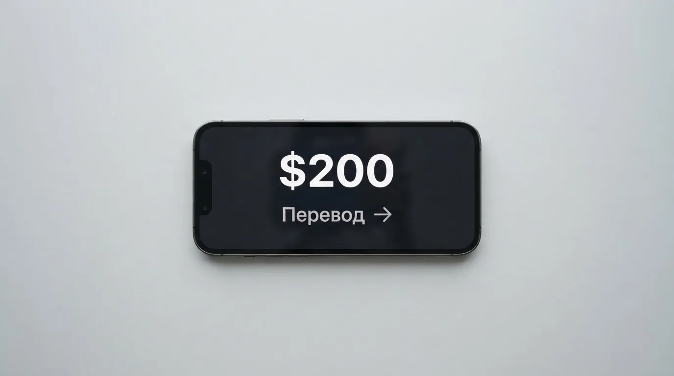 Телефон с экраном перевода стейблкоина
