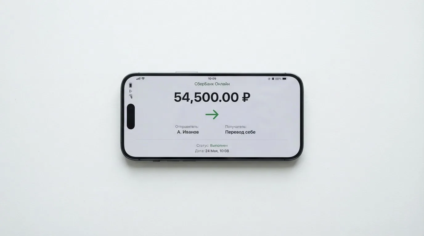 Телефон с экраном перевода стейблкоина