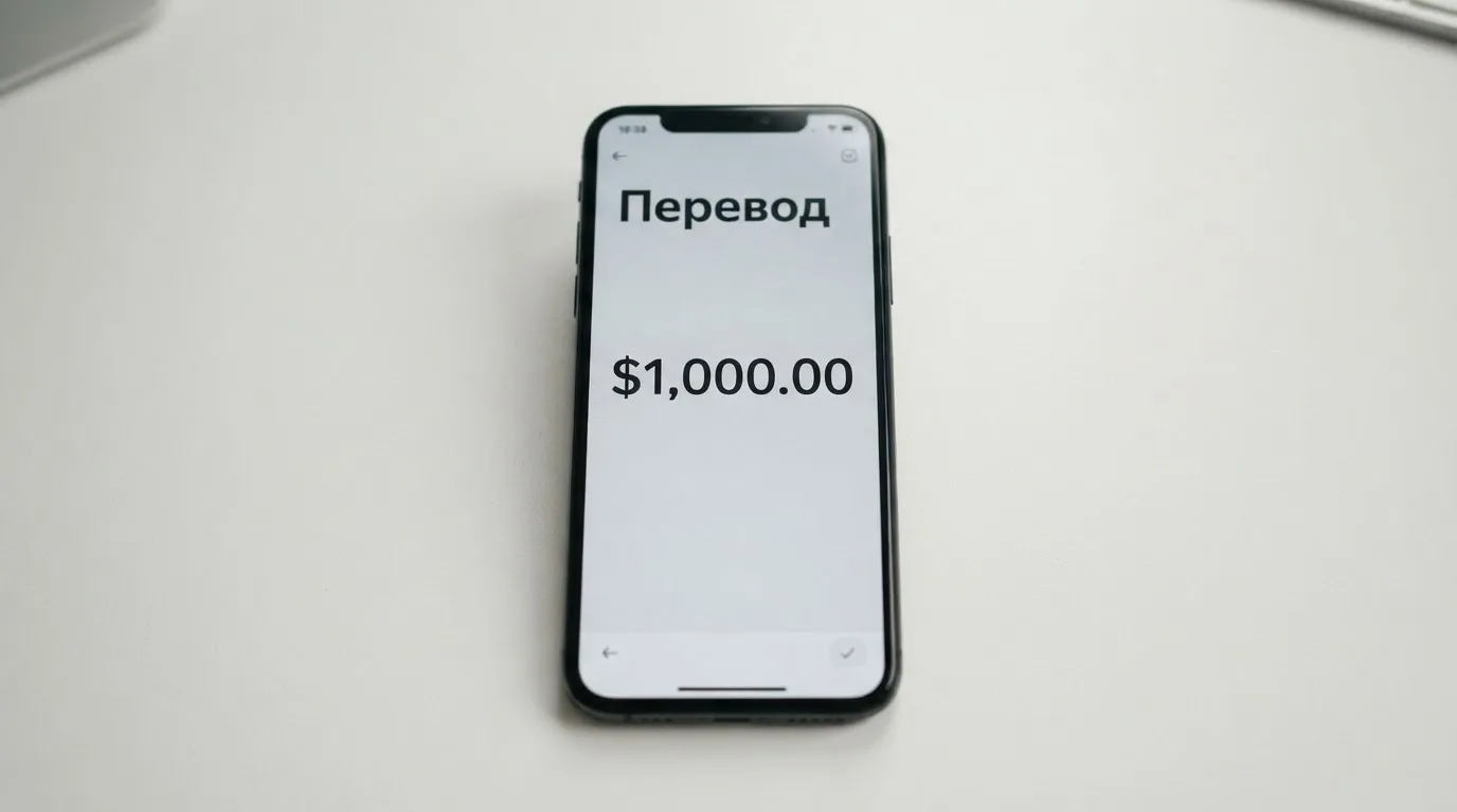 Телефон с экраном перевода стейблкоина