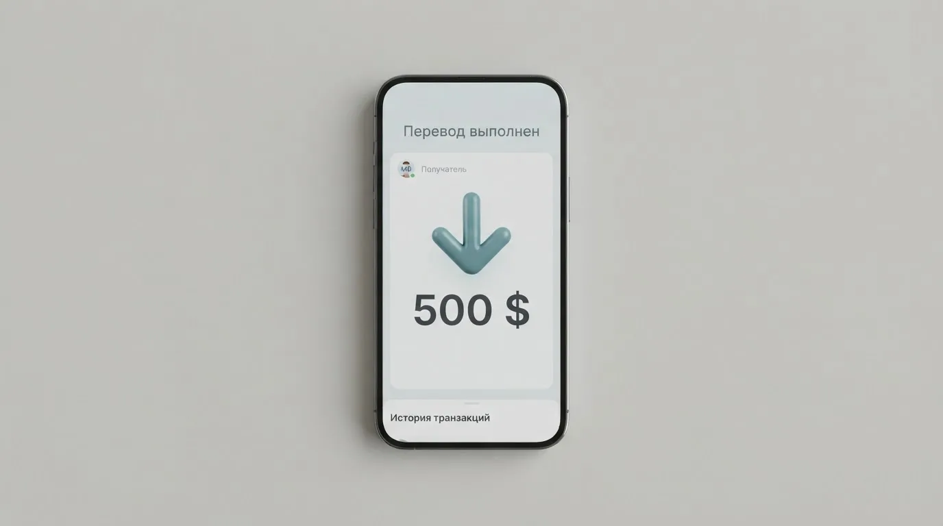 Телефон с экраном перевода стейблкоина