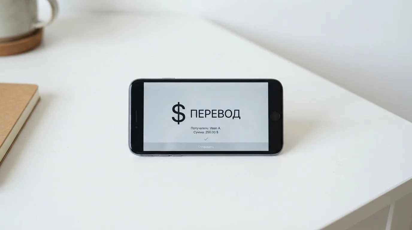 Телефон с экраном перевода стейблкоина