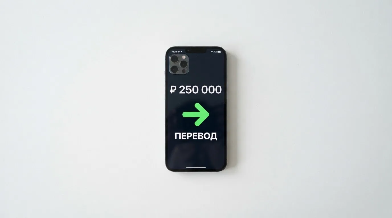 Телефон с экраном перевода стейблкоина