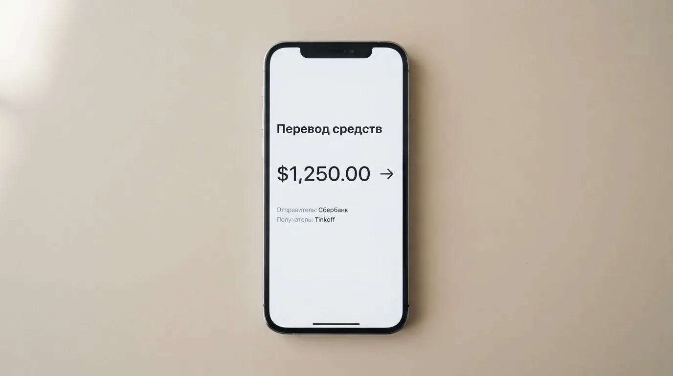 Телефон с экраном перевода стейблкоина